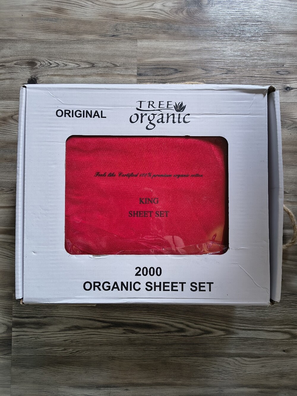 Tree Organic Red King Sheet Set